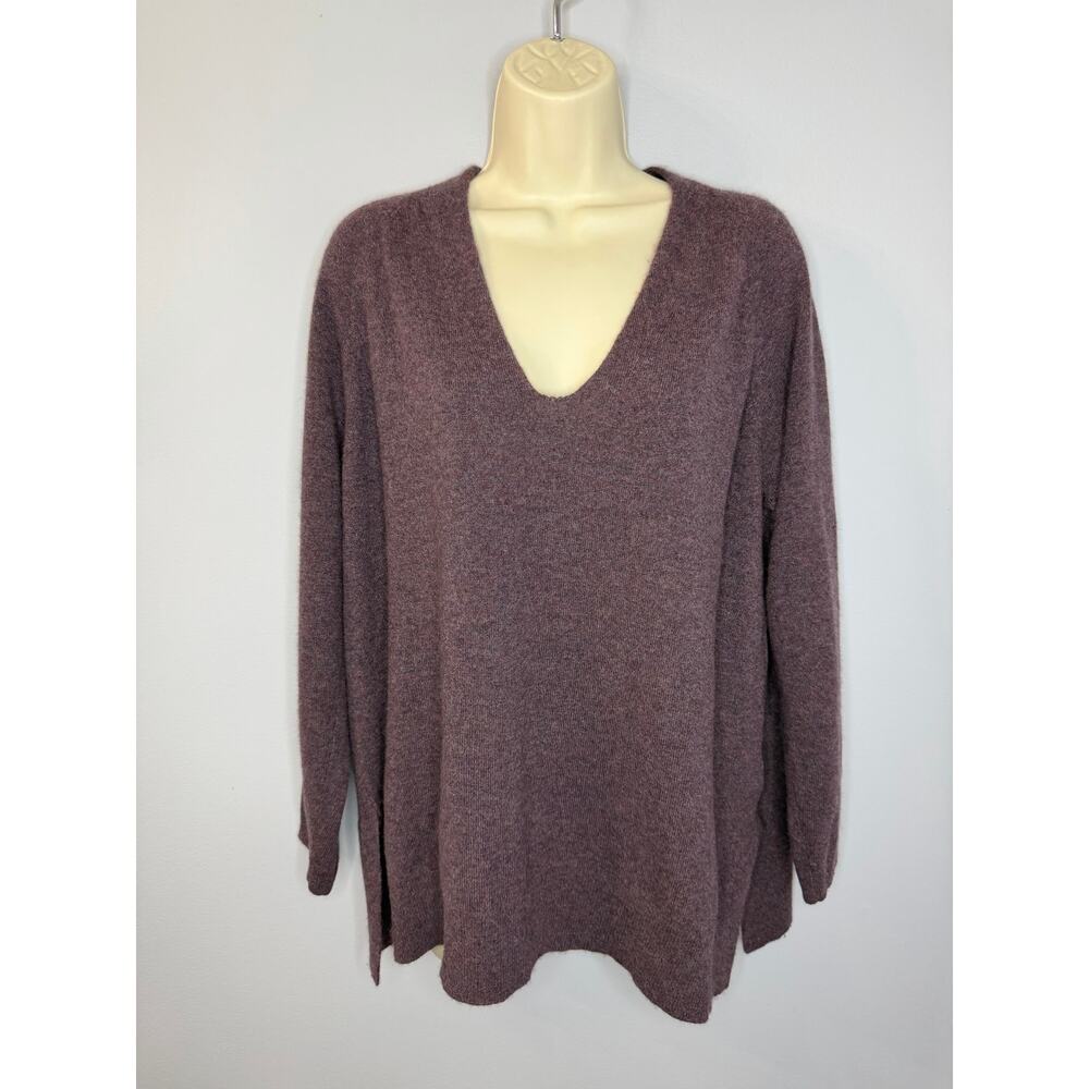 Poetry Cashmere V-neck Sweater Women's 10 Casual Soft Luxury Purple